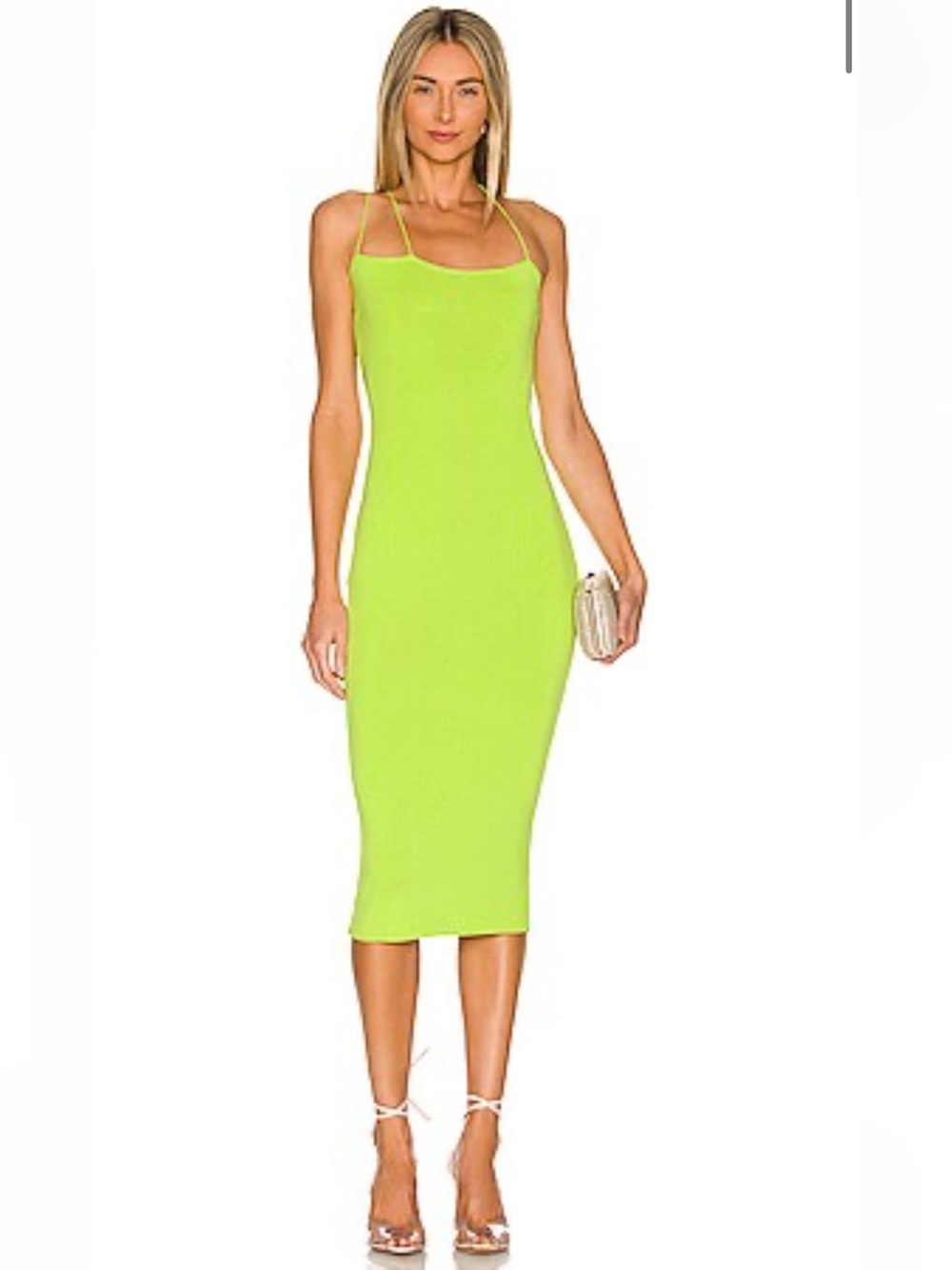Superdown Jacquelyn Midi Dress in Neon Green